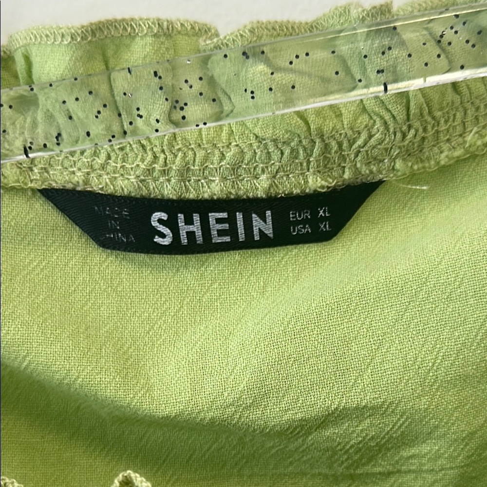 SHEIN Sz XL Off Shoulder Puff Sleeve Ruched Bust Crop Top • NEW! - Picture 3 of 12